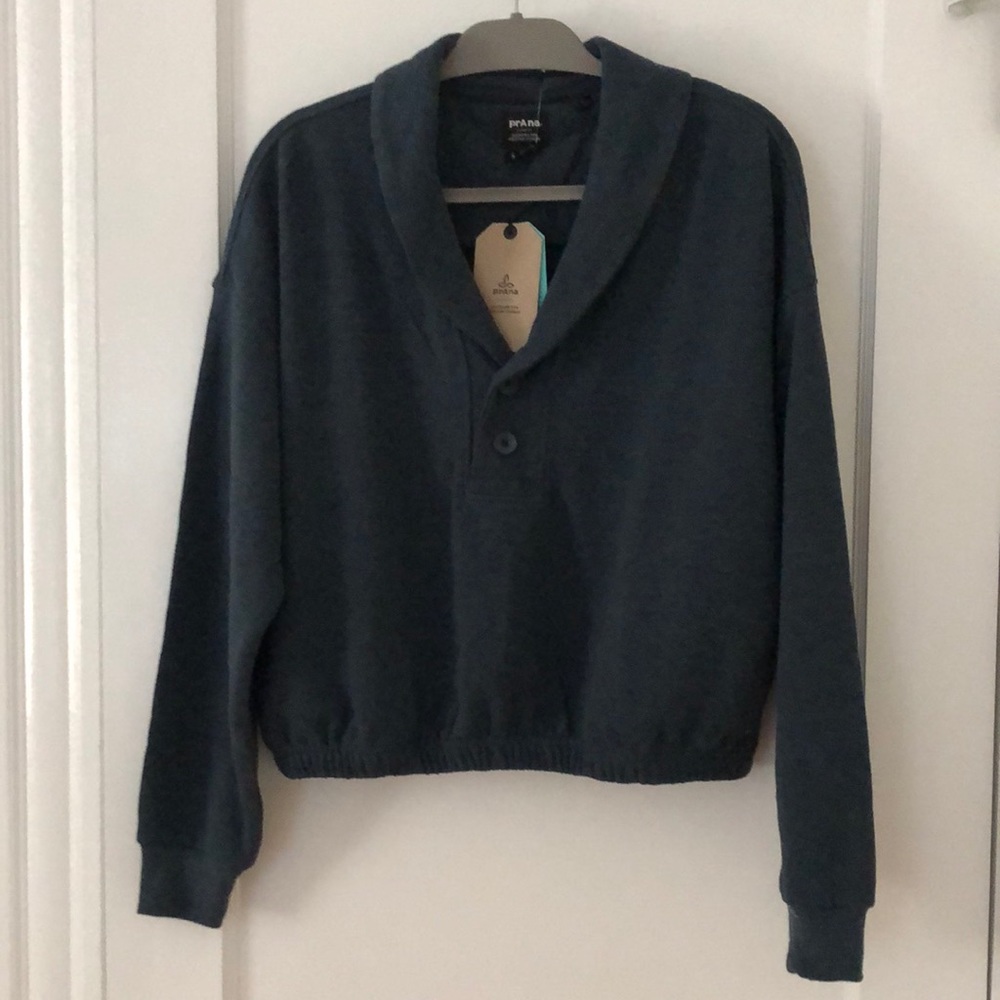 NWT Prana Cozy Up Michael Top Size S Color Dark Sky Heather Blue